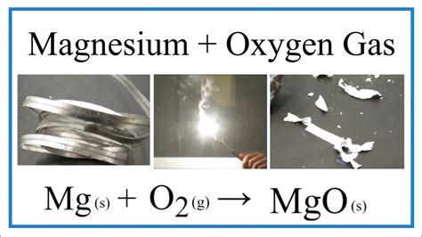 How magnesium Mg combines with oxygen gas 02 to produce magnesium oxide MgO?