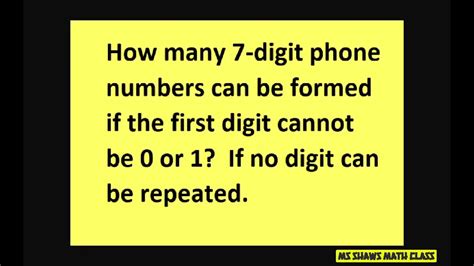 How many 7 digit numbers are possible if the first digit Cannot be a zero?