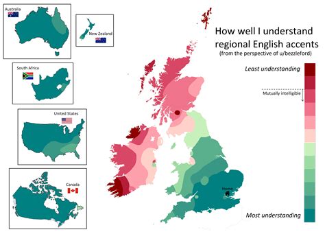 How many English accents are there in Canada?