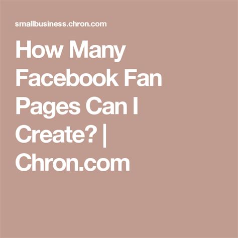 How many Facebook fan pages can I create?