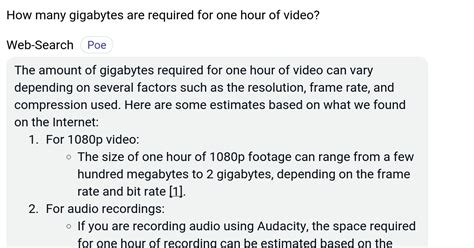 How many GB is 1 hour video call?