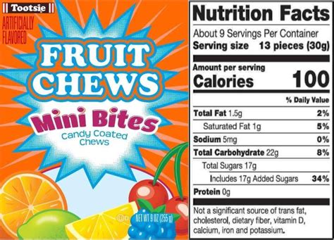 How many calories are in chews?