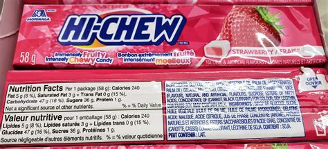 How many calories is 1 piece of hi chew?