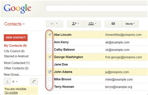 How many contacts are allowed in Gmail?