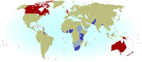 How many countries does the Queen of England rule?