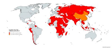 How many countries use AK-47?