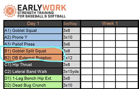 How many days a week should a baseball player workout?