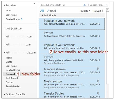 How many emails can you have in Outlook?
