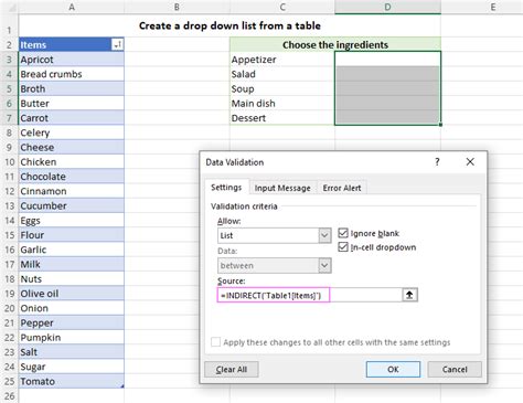 How many items can be in an Excel drop-down list?