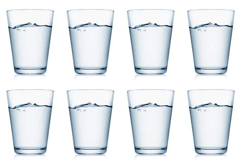 How many liters is 8 glasses of water?