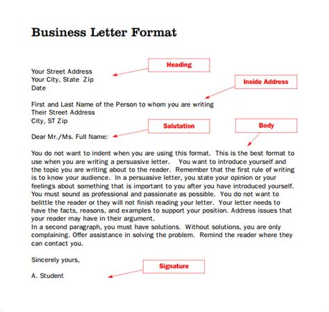 How many parts does a business letter have?