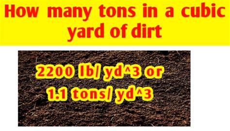 How many tons is a yard of dirt?