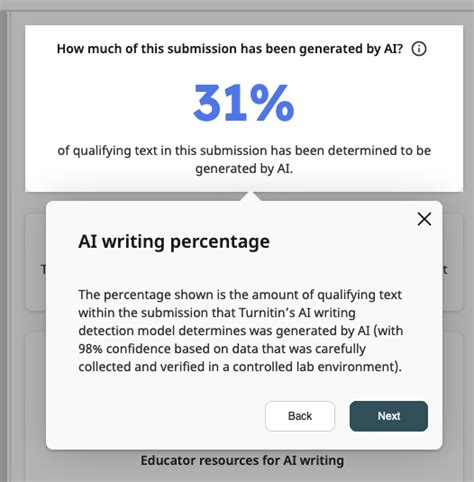 How much AI is allowed in Turnitin?