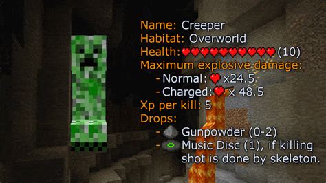 How much XP does a creeper drop?