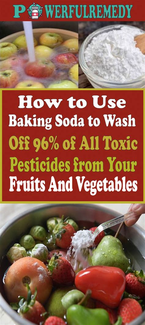 How much baking soda to remove pesticides?