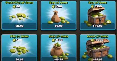 How much does 500 gems cost in Clash of Clans?