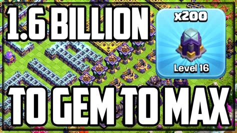 How much does it cost to gem to max on Clash of Clans?