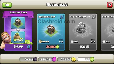 How much does it cost to get 5 builders in Clash of Clans?