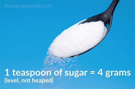 How much g is 1 teaspoon of sugar?