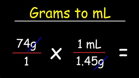 How much is 1g in ml?