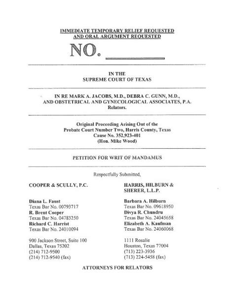 How much is a writ of mandamus in Texas?