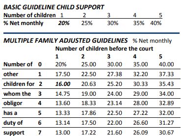 How much is child support for 2 kids in NYC?