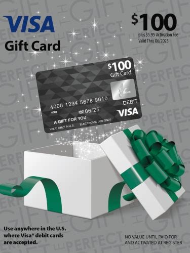 How much is the activation fee for the $100 Visa gift card?