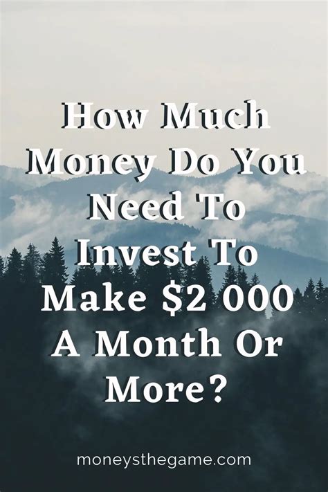 How much money do I need to invest to make $2 000 a month?