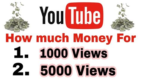 How much money is 1,000 views on YouTube?