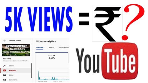How much money is 5k views on YouTube?