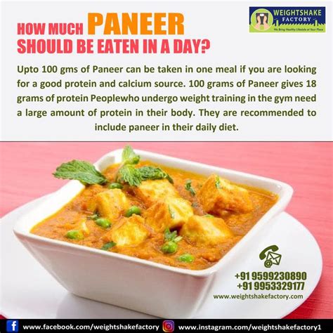 How much paneer is OK per day?