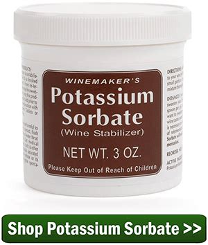 How much potassium sorbate to stop wine fermentation?