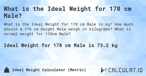 How much should a 178 cm male weigh?