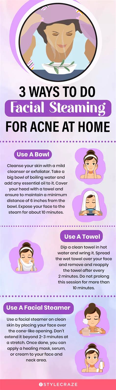 How often should you steam your face for acne?