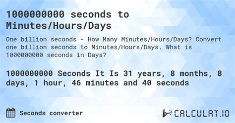How old is 1000000000 seconds?