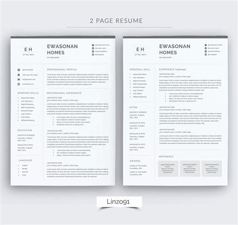 How should a 2 page CV look like?