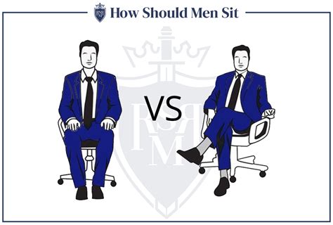 How should a man sit in public?