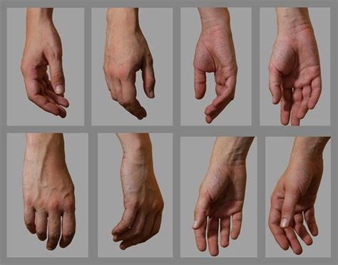 How should hands look at rest?