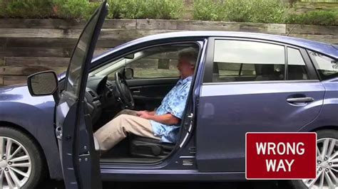 How should you get in and out of a car?