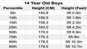 How tall are 14 year olds?