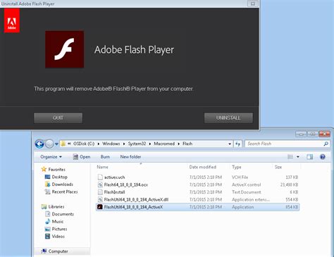 How to Uninstall Adobe Flash Player from cmd?