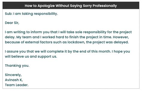 How to apologize professionally in an email without saying sorry?