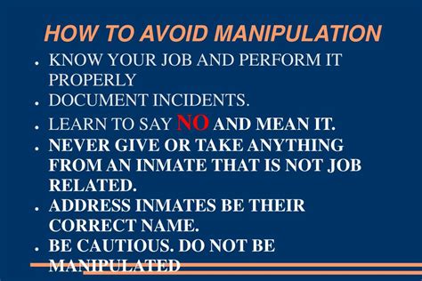 How to avoid manipulation?