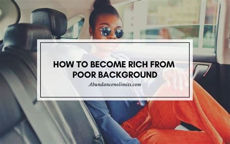 How to become rich from poor background?