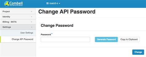 How to change API password?