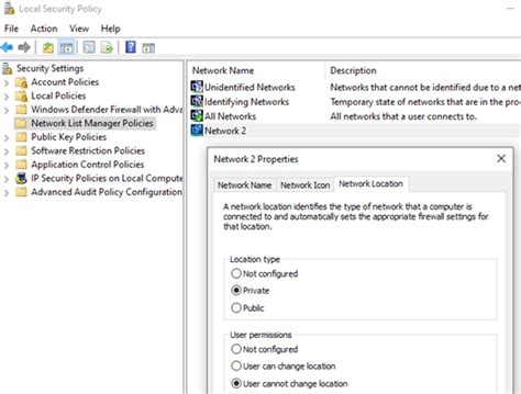 How to change Network from public to private Windows Server 2016?