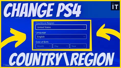 How to change country on PS4?
