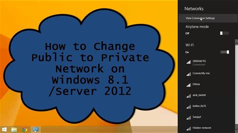 How to change public Network to private Windows Server 2012?