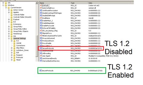 How to check TLS version in Windows registry?