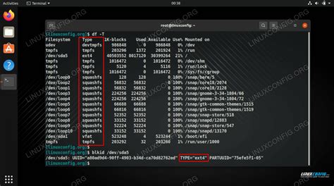 How to check mounted filesystem type in Linux?